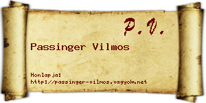 Passinger Vilmos névjegykártya